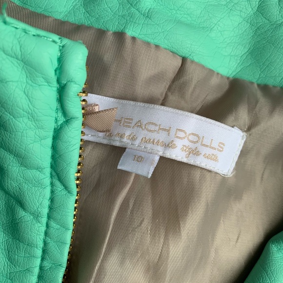 HEACH DOLLS GIRLS CROPPED FAUX LEATHER MOTO JACKET - Picture 6 of 8